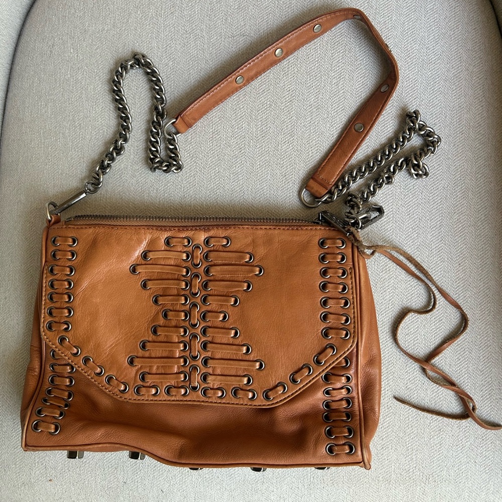 Rebecca Minkoff Brown Crossbody Bag with Braided Detail